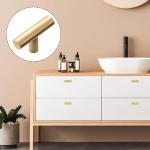 Złote Szafki łazienkowe z szufladami w nowoczesnym stylu 