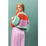 Wielokolorowe Krótkie swetry damskie z merynosa 