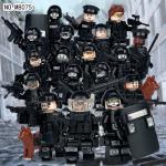 Czarne Klocki konstrukcyjne z tworzywa sztucznego o tematyce policji 