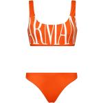 Pomarańczowe Stroje kąpielowe dwuczęściowe damskie marki Emporio Armani w rozmiarze XS 