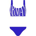 Niebieskie Stroje kąpielowe dwuczęściowe damskie marki Emporio Armani w rozmiarze S 