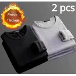 Szare Koszulki termoaktywne z długim rękawem damskie do prania ręcznego - 2 sztuki aksamitne na zimę w rozmiarze XL 