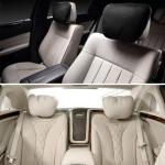 Beżowe Poduszki pod kark miękke - 2 sztuki z zamszu Mercedes Benz S-Class 