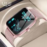 Różowe Smartwatche damskie z funkcją SMS do jazdy na rowerze eleganckie z monitorem snu z opaską 
