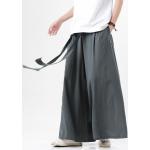 Beżowe Lniane spodnie męskie w stylu casual w rozmiarze XL japońskie 