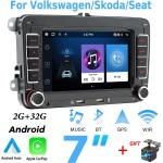 2Din Android Carplay GPS samochodowy odtwarzacz multimedialny dla Volkswagen Golf Polo Tiguan Passat b7 b6/SEAT Leon/Skoda Octavia 2 + 32 GB