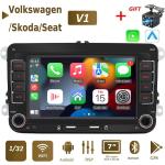 2Din Android Carplay GPS samochodowy odtwarzacz multimedialny dla volkswagena/Volkswagen/Golf/Polo/Tiguan/Passat/b7/b6/SEAT/Leon/Skoda/Octavia 1 + 32 GB