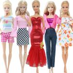 5 zestawów ubranka dla lalek dla lalki Barbie elegancka dama sukienka syrenka codzienne spodenki stroje dla 1/6 11.5 Cal lalka piękny zestaw upominkowy dziewczyna zabawka