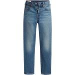 Niebieskie Proste jeansy damskie dżinsowe o szerokości 32 o długości 28 marki LEVI´S 501 w rozmiarze S 