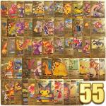 55 sztuk karty Pokemon złoty Vmax GX pudełko na karty Charizard Pikachu rzadka kolekcja trener bitwy pudełko na karty dzieci zabawki chłopięce prezent