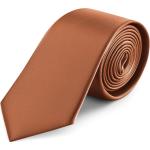 Koniakowe Krawaty męskie eleganckie satynowe marki Trendhim 