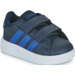 Niebieskie Niskie sneakersy dla dzieci marki adidas Court w rozmiarze 26 - wysokość obcasa do 3cm 