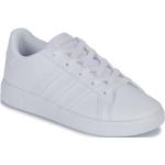 Przecenione Białe Niskie sneakersy dla dzieci marki adidas Court w rozmiarze 36 - wysokość obcasa do 3cm 