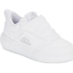 Przecenione Białe Niskie sneakersy dla dzieci marki adidas w rozmiarze 29 - wysokość obcasa do 3cm 