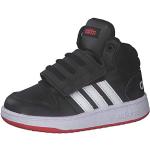 Czarne Sneakersy skórzane dla dzieci w paski ze skóry syntetycznej marki adidas Hoops w rozmiarze 21 
