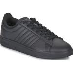 Przecenione Czarne Niskie sneakersy męskie marki adidas Court w rozmiarze 48 - wysokość obcasa do 3cm 