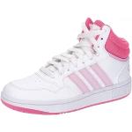 Różowe Sneakersy skórzane dla dzieci ze skóry syntetycznej marki adidas Hoops w rozmiarze 28 