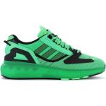 Zielone Buty zamszowe męskie odblaskowe sportowe z zamszu marki adidas ZX 5K Boost 