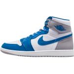 Niebieskie Buty do koszykówki męskie eleganckie z zamszu marki Nike Air Jordan 1 w rozmiarze 45,5 