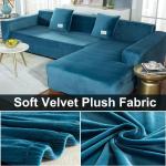Niebieskie Narzuty na sofę 4-osobowe do prania ręcznego z poliestru 