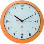 Pomarańczowe Zegary ścienne okrągłe o średnicy 30 cm z tworzywa sztucznego marki Alba 