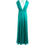 Zielone Długie sukienki damskie z dekoltem w serek maxi marki Guess 