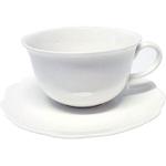 Ambition 61172 Serwis do kawy Grace 12-częściowy biały filiżanki spodki zestaw naczyń porcelanowy nowoczesny elegancki