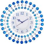 Niebieskie Zegary ścienne okrągłe o średnicy 35 cm żelazne 