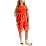 Pomarańczowa Odzież dziecięca dla dziewczynki z motywem kwiatów elegancka marki Desigual 