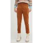Answear Lab spodnie sztruksowe damskie kolor brązowy dopasowane high waist