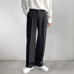 Khaki Szerokie spodnie męskie gładkie w stylu casual na wiosnę w rozmiarze dużym 