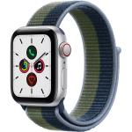 Apple smartwatch Watch SE Cellular, 40mm Silver Aluminium Case with Abyss Blue/Moss Green Sport Loop (MKQW3HC/A)