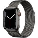 Apple Watch Series 7 Cellular, 41mm Graphite Stainless Steel Case Graphite Milanese Loop MKJ23HC/A
