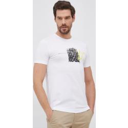 Armani Exchange T-shirt męski kolor biały z nadrukiem