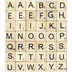 Artemio zestaw 42 alfabet Scrable, drewno, beżowy, 12,5 x 1 x 18,5 cm