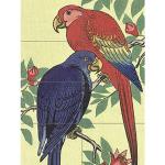 Niebieskie Obrazy z motywem papug gładkie 