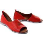 Czerwone Sandały skórzane damskie na lato w rozmiarze 39 