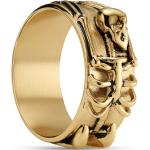 Złote pierścionki męskie stalowe marki LUCLEON w rozmiarze 10 