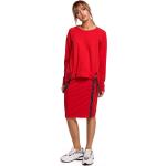 Czerwone Bluzy damskie z lampasami z elastanu marki MOE w rozmiarze XL 