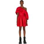 Czerwone Krótkie sukienki damskie bawełniane z asymetrycznym dekoltem mini marki Alexander McQueen 