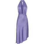 Fioletowe Sukienki na zamek damskie satynowe na imprezę marki Elisabetta Franchi w rozmiarze XL 