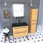 Srebrne Zestawy mebli łazienkowych z szufladami lakierowane w stylu retro z melaminy 