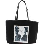 Czarne Shopper bags eleganckie z poliestru marki Karl Lagerfeld 
