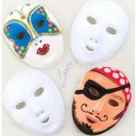 Białe Maski dziecięce dla chłopców brokatowe z motywem słodyczy 