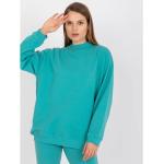 Turkusowe Bluzy damskie eleganckie w rozmiarze XL 