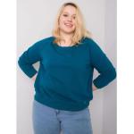 Turkusowe Bluzy damskie eleganckie z kolekcji plus size w rozmiarze dużym 