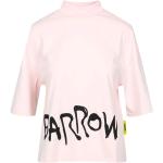 Różowe Koszulki z nadrukiem damskie z motywem misiów z krótkimi rękawami z okrągłym dekoltem marki Barrow w rozmiarze L 