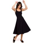 Czarne Sukienki rozkloszowane damskie z elastanu marki MOE w rozmiarze XL 