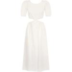 Białe Sukienki plażowe damskie bawełniane z dekoltem w kształcie łódki do kostek marki REDValentino w rozmiarze S 