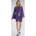 Fioletowe Krótkie spodnie damskie sportowe z elastanu marki Figl w rozmiarze S 